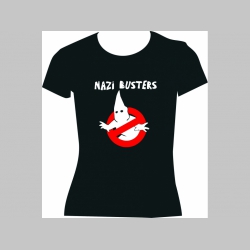 Antifašista Nazi Busters  čierne dámske tričko 100%bavlna značka Fruit of The Loom